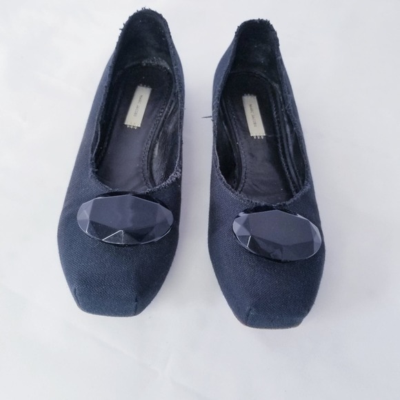 MARC JACOBS | Ballet Flats Huge Jewel Crystal Gem Square Toe Size US 7.5/EU 37.5 - Picture 2 of 11